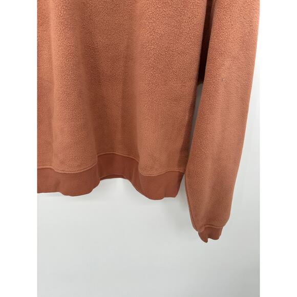 Fabletics Sweatshirt Women MEDIUM Orange Toffee Rayne Polar Fleece Crewneck - Picture 4 of 9